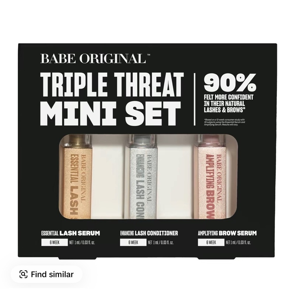 Babe Original Triple Threat Mini Set Essential Lash Enhancing Brow Serum Kit